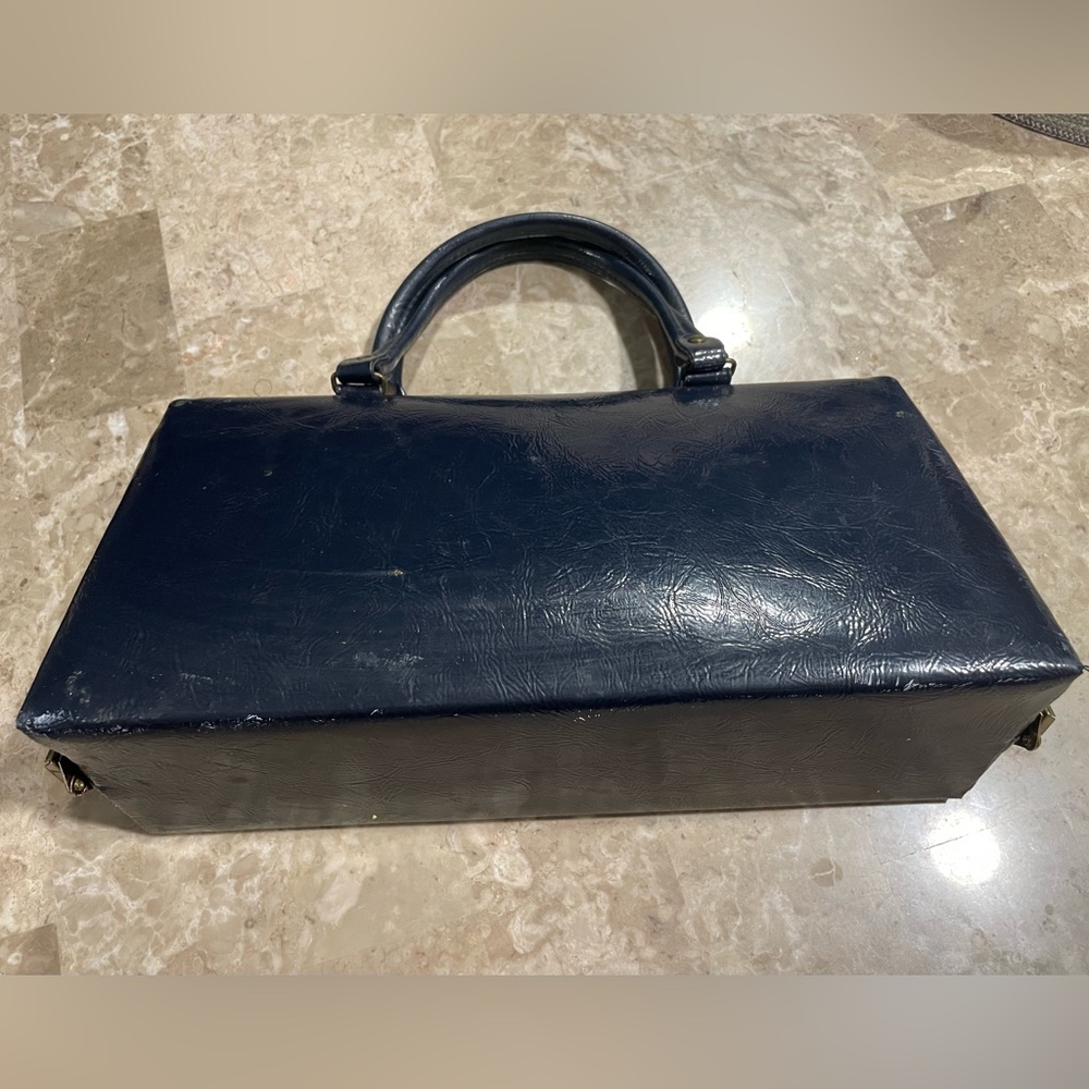 Vintage 60s Classic Navy Top-Handle Women’s Bag